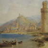 Oberwesel on the Rhine, watercolour painting by Edwin St. John, c1890