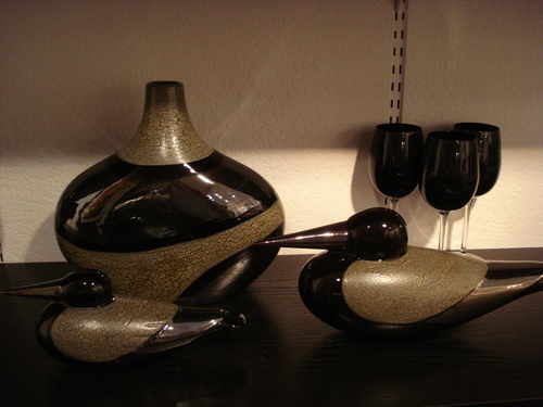 Black Calypso Collection hand made art pottery