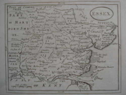 Antiquarian map of Essex, c1700