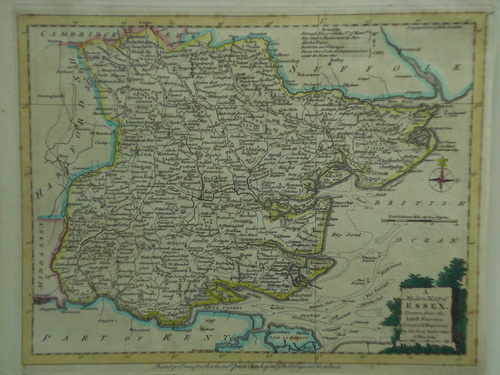 Antiquarian Map of Essex by John Ellis, Printed by Carrington Bowles, 1750