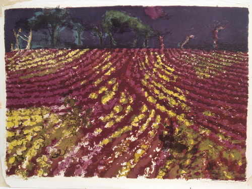 The Ploughed Field, silkscreen, limited edition by Sylvia Cunningham,