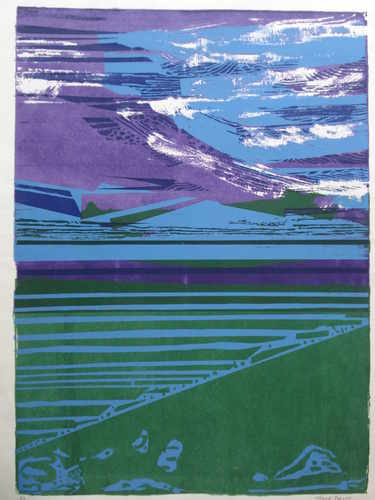 The East Coast, linocut original by Joyce Pallot (1912-2004). British Essex