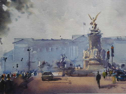 Victoria Monument, Buckingham Palace, watercolour by Lea Nixon