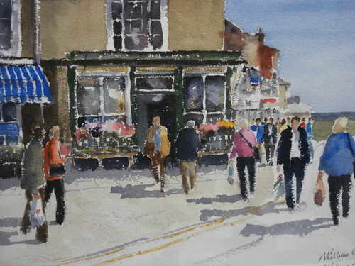 Corner Shop, Southwold, watercolour painting by William Perkins