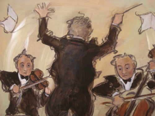 Three Musicians, print by Charlotte Lyon
