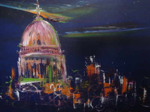 Playful St. Pauls, oil on canvas by Sara Sherwood