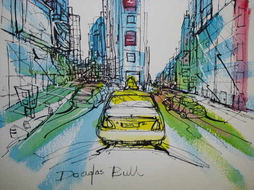 New York, pen and wash by Douglas Bull